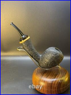 Artisan Bruce Weaver Unsmoked Blasted Bent Strawberry Tobacco Pipe Artisan Bruce Weaver Unsmoked Blasted Bent Strawberry Tobacco Pipe
