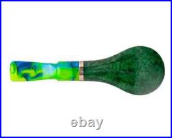 Artisan Green Briar Wood Pipe Volcano with Acrylic Tamper Tobacco pipe set
