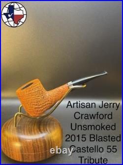 Artisan Jerry Crawford Unsmoked 2015 Blasted Castello 55 Tribute Tobacco Pipe Artisan Jerry Crawford Unsmoked 2015 Blasted Castello 55 Tribute Tobacco Pipe