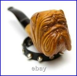 Artisan Pipe Wooden Hand Carved Tobacco Smoking Bowl Bulldog 9 mm Filter by KAF