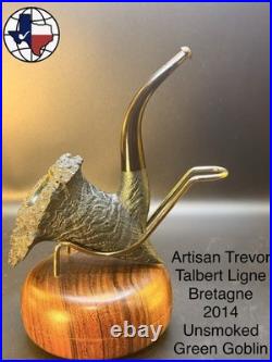 Artisan Trevor Talbert Ligne Bretagne 2014 Unsmoked Green Goblin Tobacco Pipe