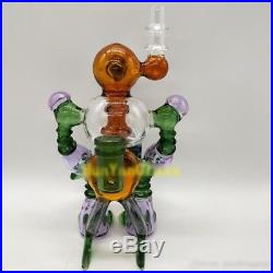 Arts Robot Glass Bong Glass Water Pipe Heady Smoking Pipe Recycler Oil Rig