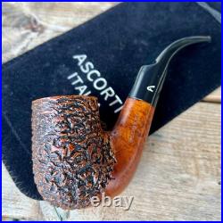Ascorti Italia Carved Sei Oom Paul Briar Tobacco Pipe Italy Acrylic Stem New