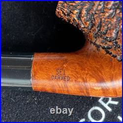 Ascorti Italia Carved Sei Oom Paul Briar Tobacco Pipe Italy Acrylic Stem New