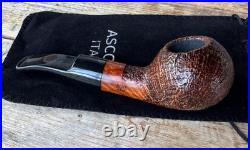 Ascorti Italia Nove Sand Chubby Author Rusticated Briar Tobacco Pipe New