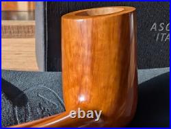 Ascorti Natural Smooth Chimney Tobacco Pipe New Unsmoked Estate with Box