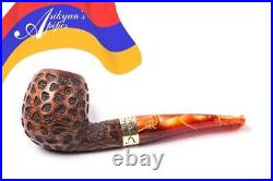 Asikyan Pipe #392/24 Half Bent Apple Art Rusticated Hand Made