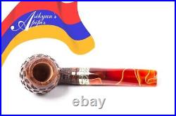 Asikyan Pipe #392/24 Half Bent Apple Art Rusticated Hand Made