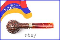 Asikyan Pipe #392/24 Half Bent Apple Art Rusticated Hand Made