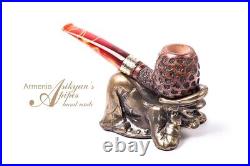 Asikyan Pipe #392/24 Half Bent Apple Art Rusticated Hand Made