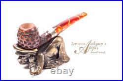 Asikyan Pipe #392/24 Half Bent Apple Art Rusticated Hand Made