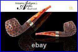 Asikyan Pipe #392/24 Half Bent Apple Art Rusticated Hand Made