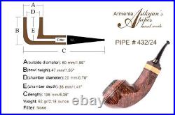 Asikyan Pipe #432/24 Bulldog Smooth Partially Rusticated Hand Made