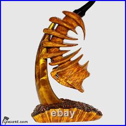 Astonishing Work Of Art Smooth Super Sculptural Fish-fossil Smoking Pipe-sava