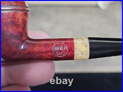 Atin Pipes #65 Smooth Rhodesian with Spalted Boxwood Tobacco Smoking Pipe