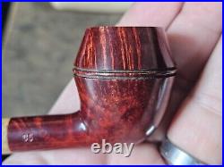 Atin Pipes #65 Smooth Rhodesian with Spalted Boxwood Tobacco Smoking Pipe