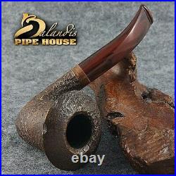 Mr.BALANDIS EXCLUSIVE HAND MADE & CARVED BRIAR wood smoking pipe BENT SAUL JOUDA 