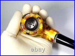 Baltic Amber Tobacco Smoking Pipe Souvenir Multicolor Gemstone Mosaic 4930
