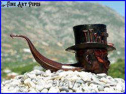 Baron Samedi Briar Wood Tobacco Smoking Pipe Bust by Oguz Simsek