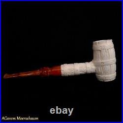 Barrel Poker Block Meerschaum Pipes, Smoking Pfeife, Tobacco AGovem CASE 248