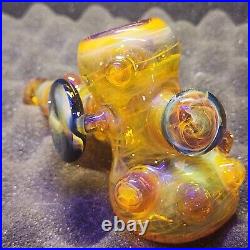 BeerGlass 7 Honey Hammer NS-YELLOW X HONEY Tobacco Pipe Signed Dated & Numbered