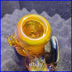 BeerGlass 7 Honey Hammer NS-YELLOW X HONEY Tobacco Pipe Signed Dated & Numbered