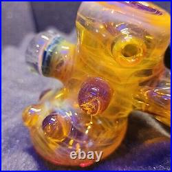 BeerGlass 7 Honey Hammer NS-YELLOW X HONEY Tobacco Pipe Signed Dated & Numbered