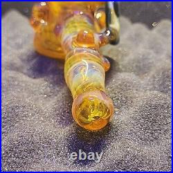 BeerGlass 7 Honey Hammer NS-YELLOW X HONEY Tobacco Pipe Signed Dated & Numbered