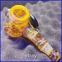 BeerGlass 7 Honey Hammer NS-YELLOW X HONEY Tobacco Pipe Signed Dated & Numbered