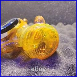 BeerGlass 7 Honey Hammer NS-YELLOW X HONEY Tobacco Pipe Signed Dated & Numbered