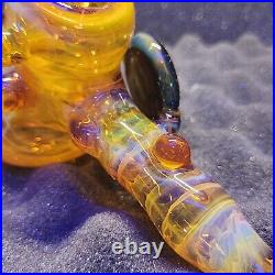 BeerGlass 7 Honey Hammer NS-YELLOW X HONEY Tobacco Pipe Signed Dated & Numbered