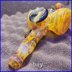 BeerGlass 7 Honey Hammer NS-YELLOW X HONEY Tobacco Pipe Signed Dated & Numbered