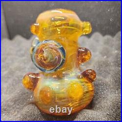 BeerGlass 7 Honey Hammer NS-YELLOW X HONEY Tobacco Pipe Signed Dated & Numbered