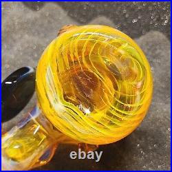 BeerGlass 7 Honey Hammer NS-YELLOW X HONEY Tobacco Pipe Signed Dated & Numbered