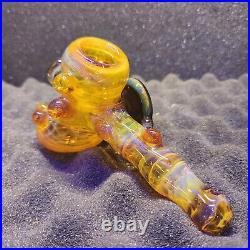 BeerGlass 7 Honey Hammer NS-YELLOW X HONEY Tobacco Pipe Signed Dated & Numbered