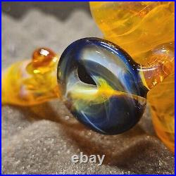 BeerGlass 7 Honey Hammer NS-YELLOW X HONEY Tobacco Pipe Signed Dated & Numbered