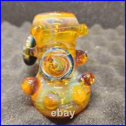 BeerGlass 7 Honey Hammer NS-YELLOW X HONEY Tobacco Pipe Signed Dated & Numbered