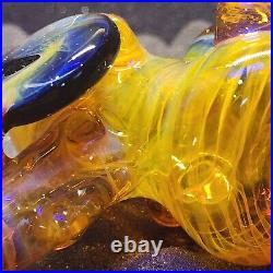 BeerGlass 7 Honey Hammer NS-YELLOW X HONEY Tobacco Pipe Signed Dated & Numbered
