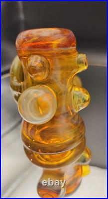 Beer Glass Northstar Yellow Fumed Tobacco Pipe. Dry Hammer Style Signed & Dated