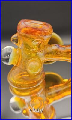 Beer Glass Northstar Yellow Fumed Tobacco Pipe. Dry Hammer Style Signed & Dated