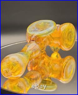 Beer Glass Northstar Yellow Fumed Tobacco Pipe. Dry Hammer Style Signed & Dated