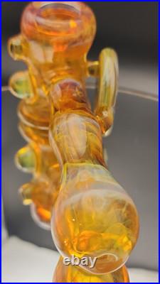 Beer Glass Northstar Yellow Fumed Tobacco Pipe. Dry Hammer Style Signed & Dated