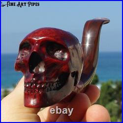 Big Face Skull Briar Wood Tobacco Smoking Pipe by Oguz Simsek