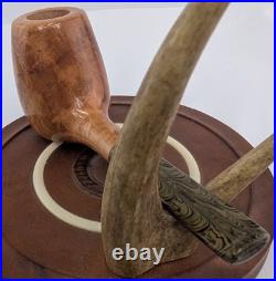 Billiard Smoking Briar Pipe with Ebonite Stem and by Whitaker Werks