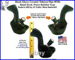 Black Bent Ladle Water Ceramic Glass Bong Tobacco Pipe 0784-02 Made In The USA