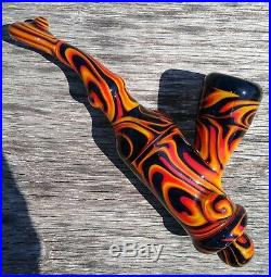 Black Fire Cavalier Glass Tobacco Pipe Sherlock