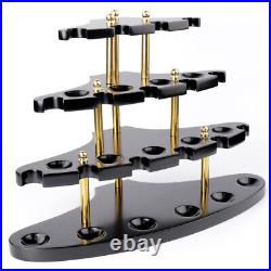 Black Walnut Wooden Tobacco Pipe Stand Rack for 15 Smoking Pipes Collection