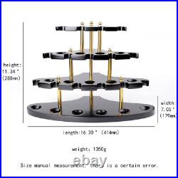 Black Walnut Wooden Tobacco Pipe Stand Rack for 15 Smoking Pipes Collection