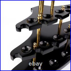 Black Walnut Wooden Tobacco Pipe Stand Rack for 15 Smoking Pipes Collection