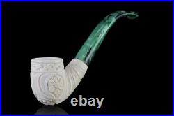 Block Meerschaum Pipe classic Turkish carving smoking tobacco with case MD-41